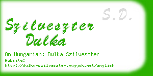 szilveszter dulka business card